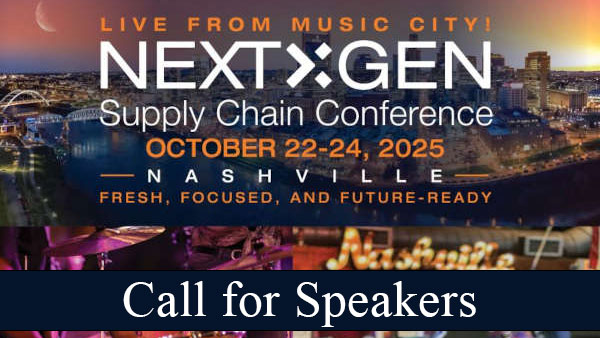 Registration for speaking opportunities at the 2025 NextGen Supply Chain Conference is now open. This year’s conference will focus on 4 key industries: 3PL, CPG, life sciences and food & beverage. Ideal speakers are C-suite or senior executives who can speak to innovation, transformation, and measurable success in today’s fast-evolving supply chain landscape.